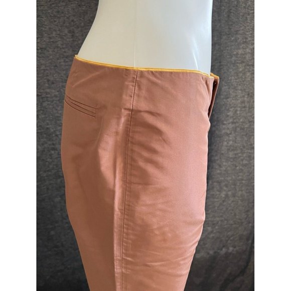 NWT Authentic Gucci Pants Dress Brown Gold Trim Seta Silk Straight Leg 40 US 4 S - Picture 6 of 12